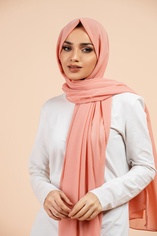 Georgette Chiffon Dark Peach