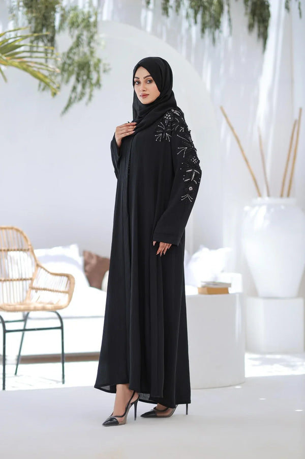 Black Floral Majesty Abaya